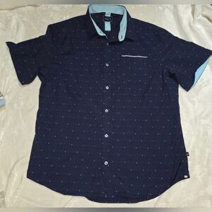 7 Diamonds Dark Blue Short Sleeve Shirt XL